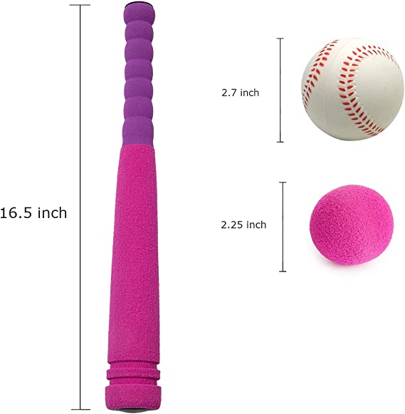 Ultra Soft Kids Foam Baseball Bat Toy Set with 2 Balls