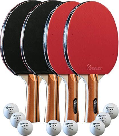 Portable Table Tennis Paddle Set with Ping Pong Paddle Case & Ping Pong Balls