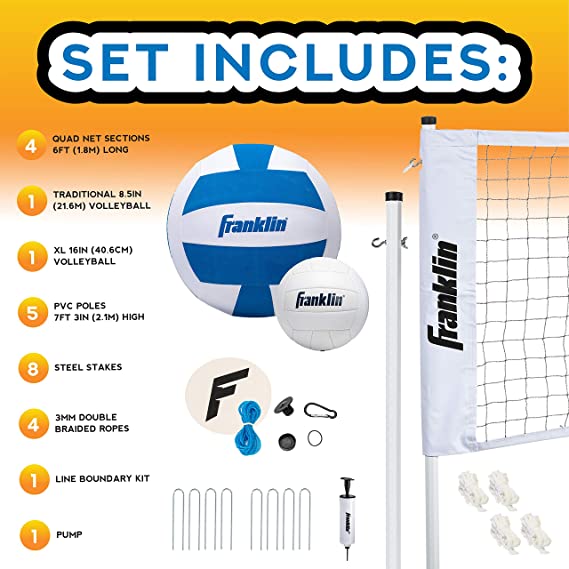 Quad Volleyball 4 Way Net Game Set