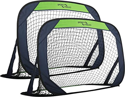 Set of Two 4' Pop Up Training Soccer Goals with Compact Carrying Case