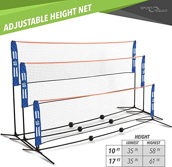 HIT MIT Adjustable Height Portable Badminton Net Set